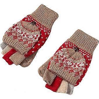 Touch Screen Winter Knitted Convertible Fingerless Gloves Wool Gloves Warm Mittens Women's Winter Gloves