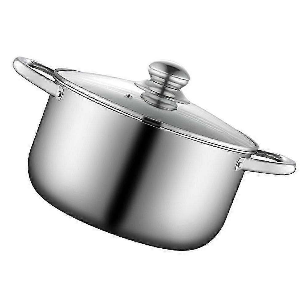 1pc Stainless Steel Cookware Soup Pot Multi-functional Pot Kitchenware (Silver)