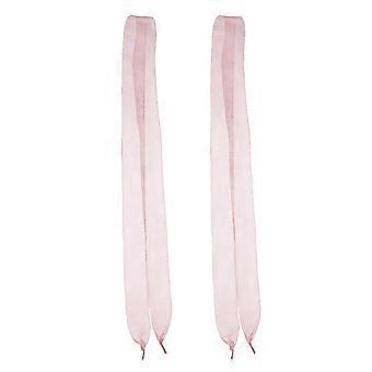 Chiffon Ribbon Silk Shoelaces for Sports Shoes 1Pair Rose Gold Flat Satin Lace
