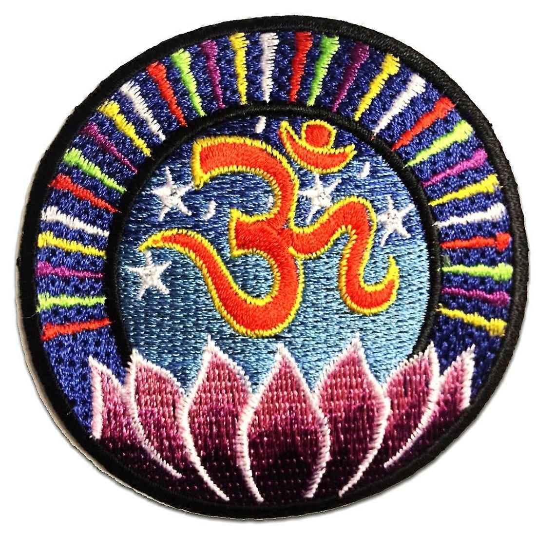 Patch / Iron-on Patch - Om Symbol Spiritual Hindu Meditation - Multiple Colors Selectable - Ø8 cm - Patch