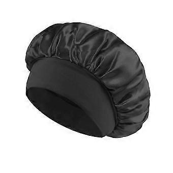 Women's Satin Bonnet for Sleeping - Silk Bonnet, Solid Wide-Brimmed Sleep Hat with Elastic Soft Band