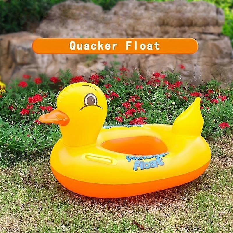 Inflatable Duck Pool Float, Quacker Float Swim Ring with 2 Handles, PVC Float for Pool Lake Beach Outdoor Fun