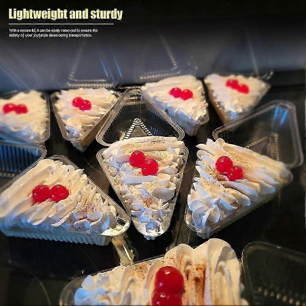 50Pcs Cake Slice Containers with Hinged Lid,Disposable Pie Slice Boxes,Individual Cheesecake Containers,Cake Carriers