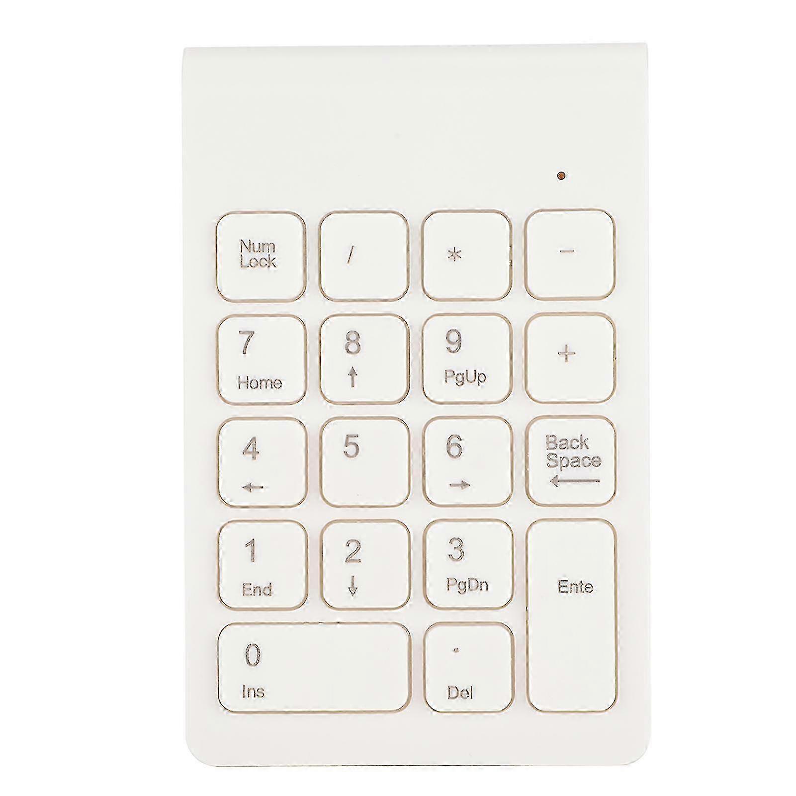 Mini Keyboard Wireless Numeric Keypad 2.4G USB Ergonomic Lightweight PC Computer AccessoryWhite-YM