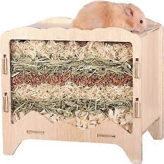 Hamster Digging Box, Trä Hideout Sand Bath Container för att utforska och gömma, små djur