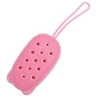Silicone Bath Brush with Soap Holder Back Scrubber for Shower Deep Cleansing and Exfoliation