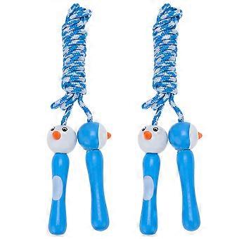 Springseil mit Holzgriff für sportliche Aktivitäten mit 2 Stück, Cartoon-Motiven für Kinder