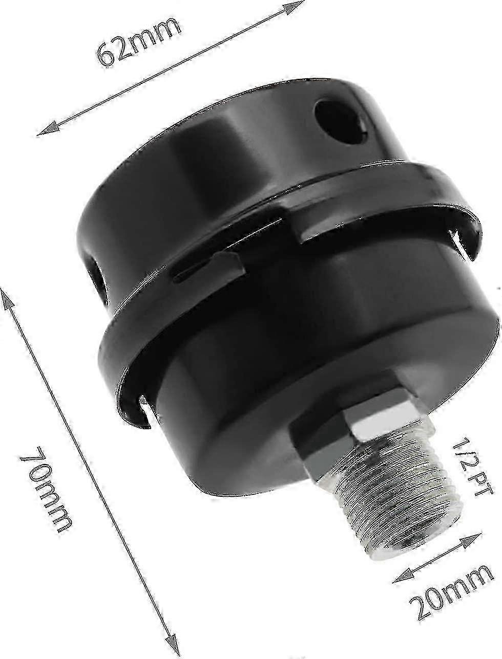 Air Compressor Filter Silencer with Metal Thread Inlet Muffler for Generators (2 Pack)