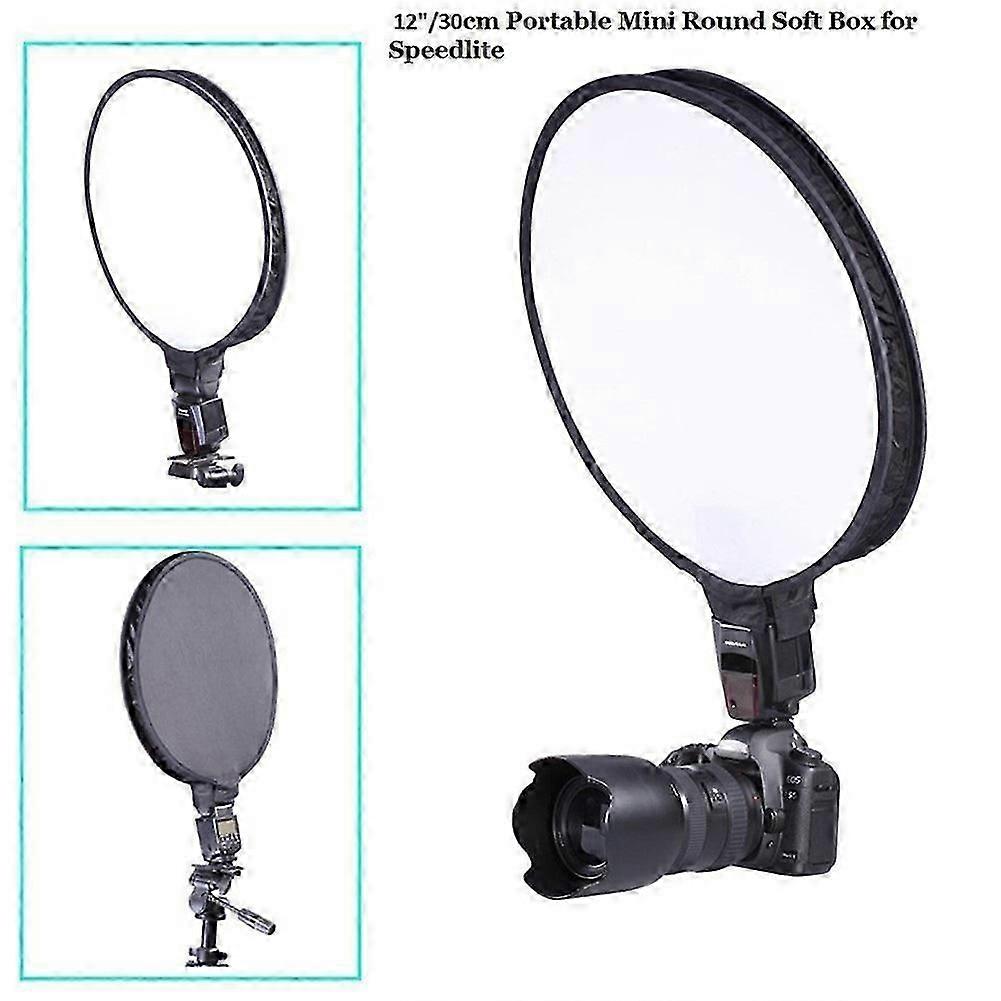 30cm Portable Mini Round Studio Softbox Photography Flash Diffuser Softbox
