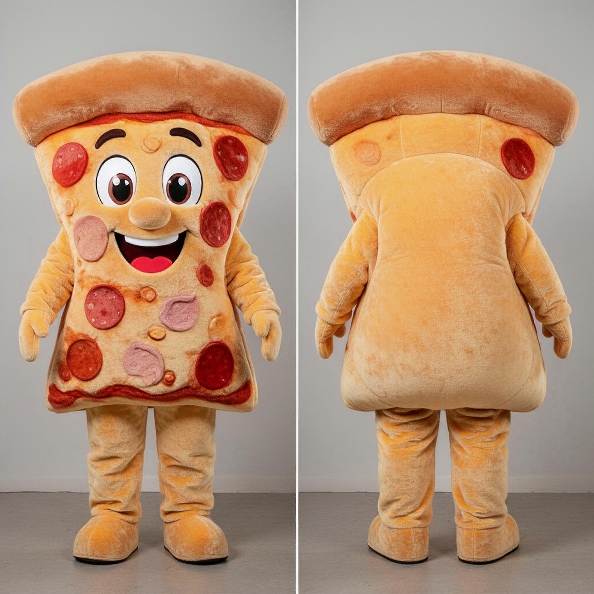 MASTICOT Warm Tan Velvety Pizza Slice Mascot