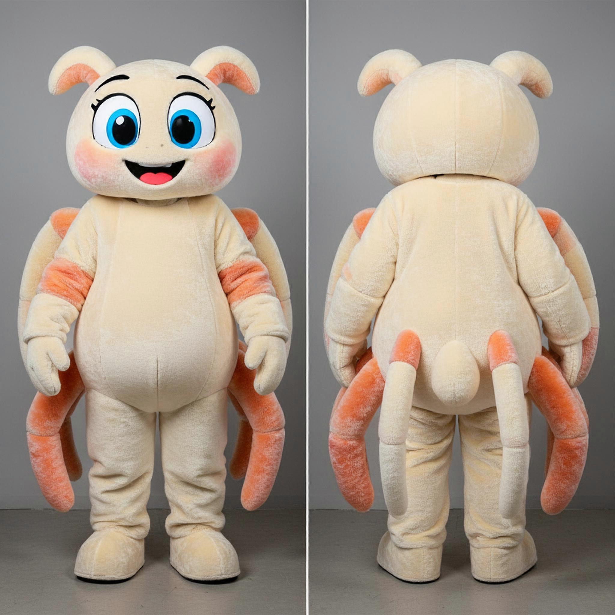 MASTICOT Creamy White Rounded Spider Mascot