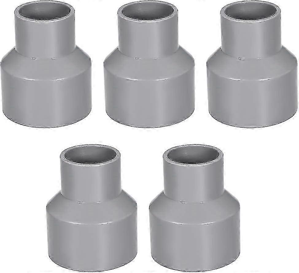 PVC Reducing Coupling 50mm x 32mm Gray DWV Pipe Fitting 5-Pack