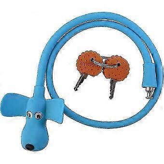 Cartoon Cable Lock with Keys Silicone Covered Bike Lock for Door Skateboard Helmet