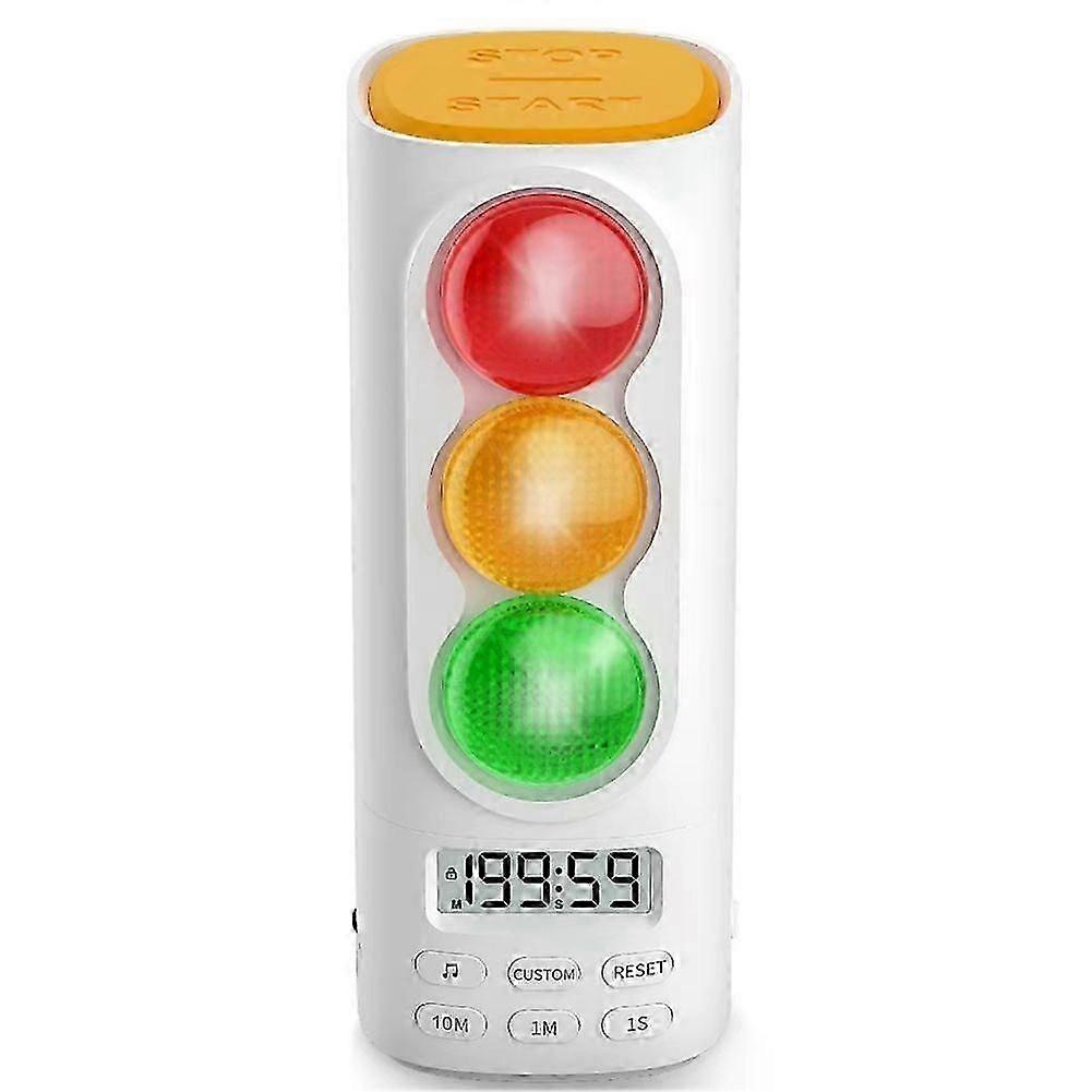 Visual Timer for Kids Traffic Light Audio Digital LCD Display Timer for Classroom Home Kitchen Countdown Visual Timer COS