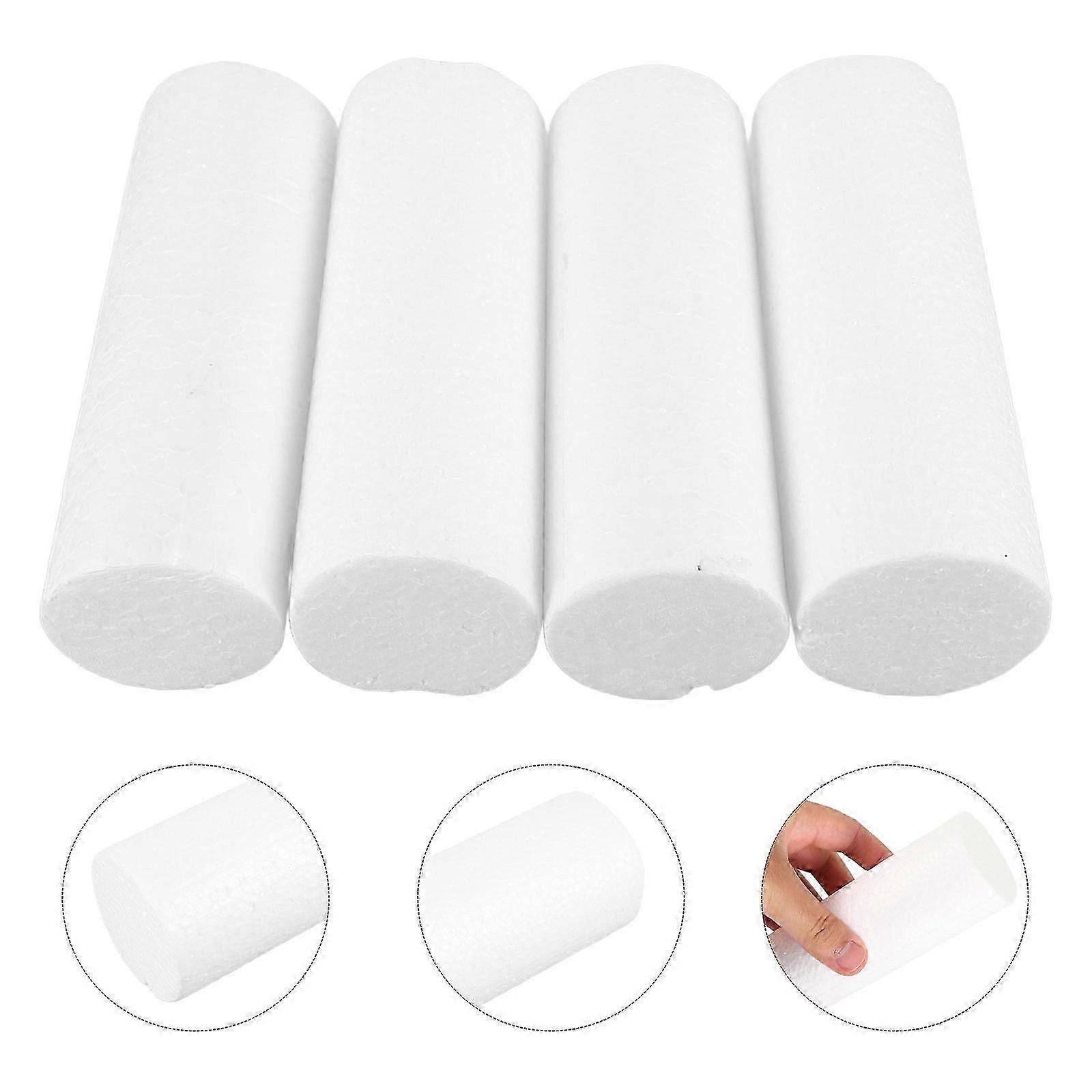 White Foam Cylinders Solid Polystyrene Foam Tubes compatible with DIY Crafts 16Pcs