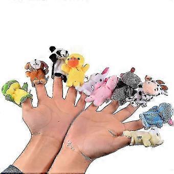 10Pcs Soft Plush Animal Finger Puppets - Educational Toys for Storytelling, Play