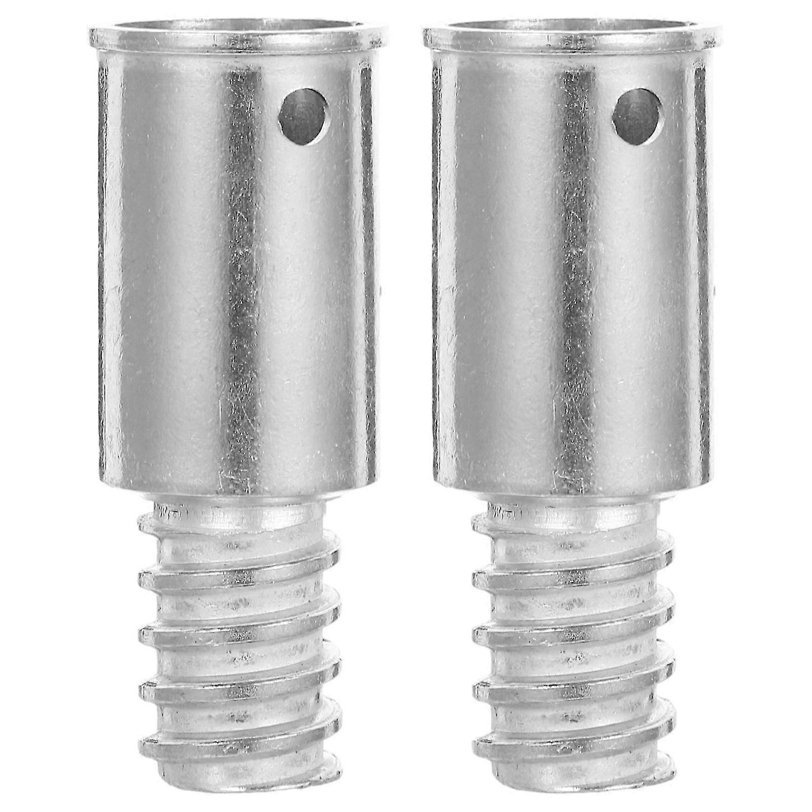 2pcs Threaded Tip Replacement Metal Threaded Tip Repair Mop Pole 22MM Handle Tip American Type