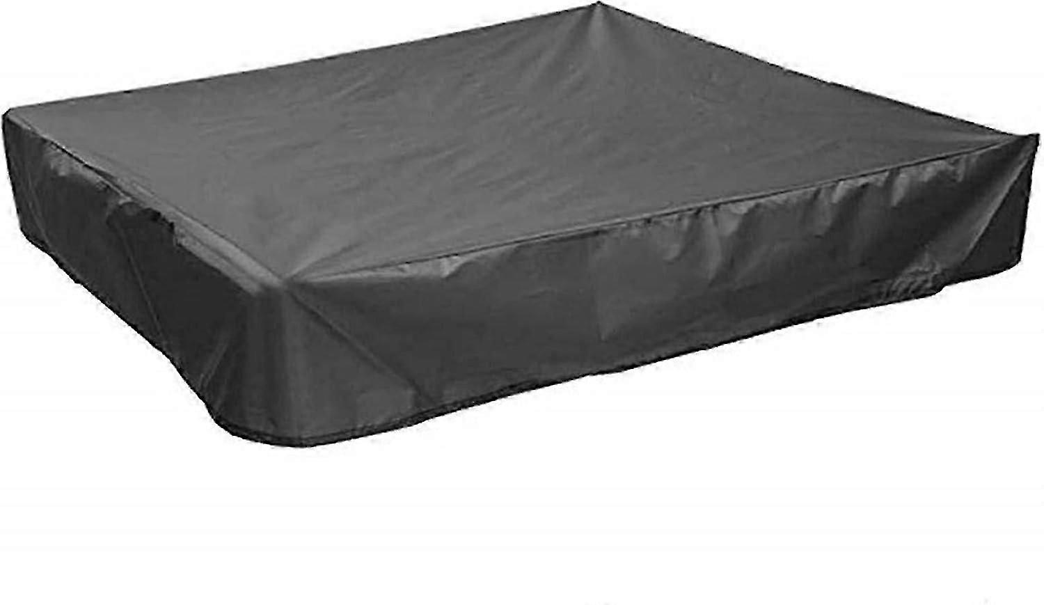 Waterproof sandbox cover  with drawstring  black  125 x 125 x 20 cm  compatible with sandboxes, pools, patios, gardens, and other outdoor areas  Oxcom