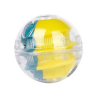 Pelota dispensadora de comida para perros, con nivel de dificultad ajustable.