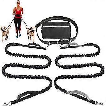 Adjustable Hands-Free Dog Running Leash with Double Handles and Elastic Retractable Rope for Large and Medium Dog-SNNGV
