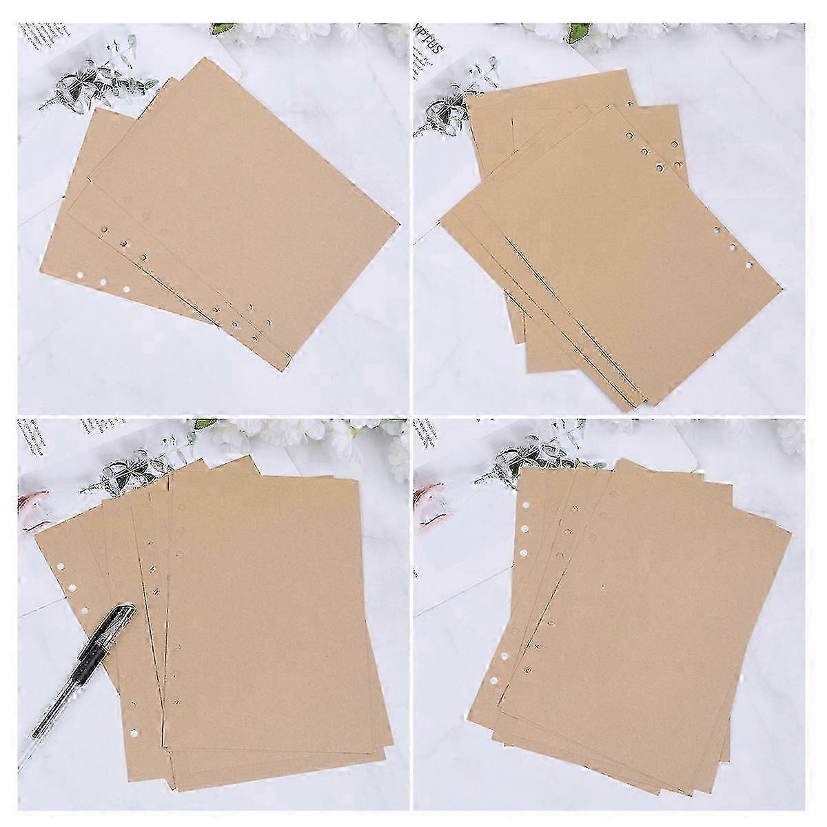 A5 Refill Paper 640 Sheets Practical Notebook Replacement Core compatible Students Daily Use Khaki Color 640Sheets