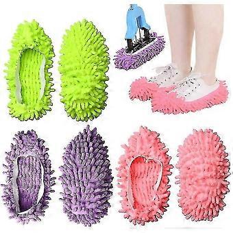 Floor Cleaning & Hair Removal Mop Slippers, Microfiber Dust Mop Shoe Covers 6pcs, MXBC