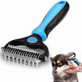 2-In-1 Dematting Comb and 2-Sided Undercoat Rake for Dogs and Cats