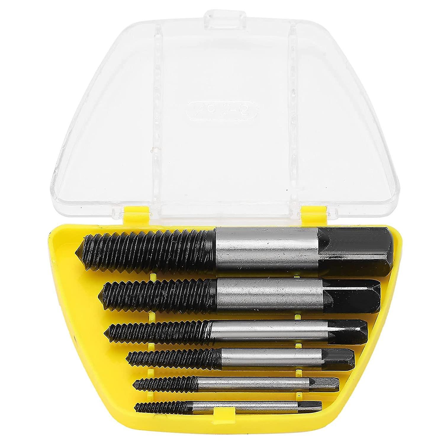 6pcs Screw Remover High Speed Steel Coarse Thread  Damaged Extractor Drill Bits