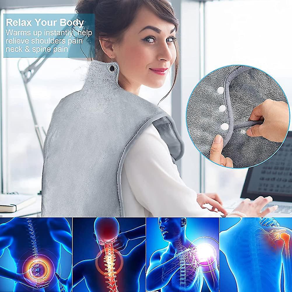 Large Heating Pad For Back Neck And Shoulders Pain Relief Weighted