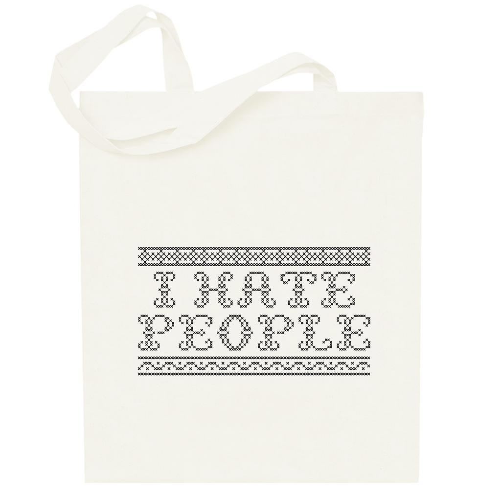 I Hate People Christmas Knit Pattern Totebag