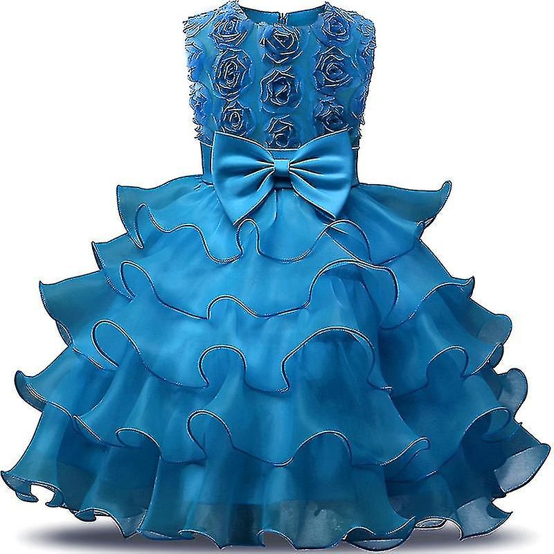 キッズラグジュアリーパーティードレス結婚式の誕生日ドレスガールズレーススカート