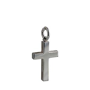 Silver 20x13mm plain solid block Cross