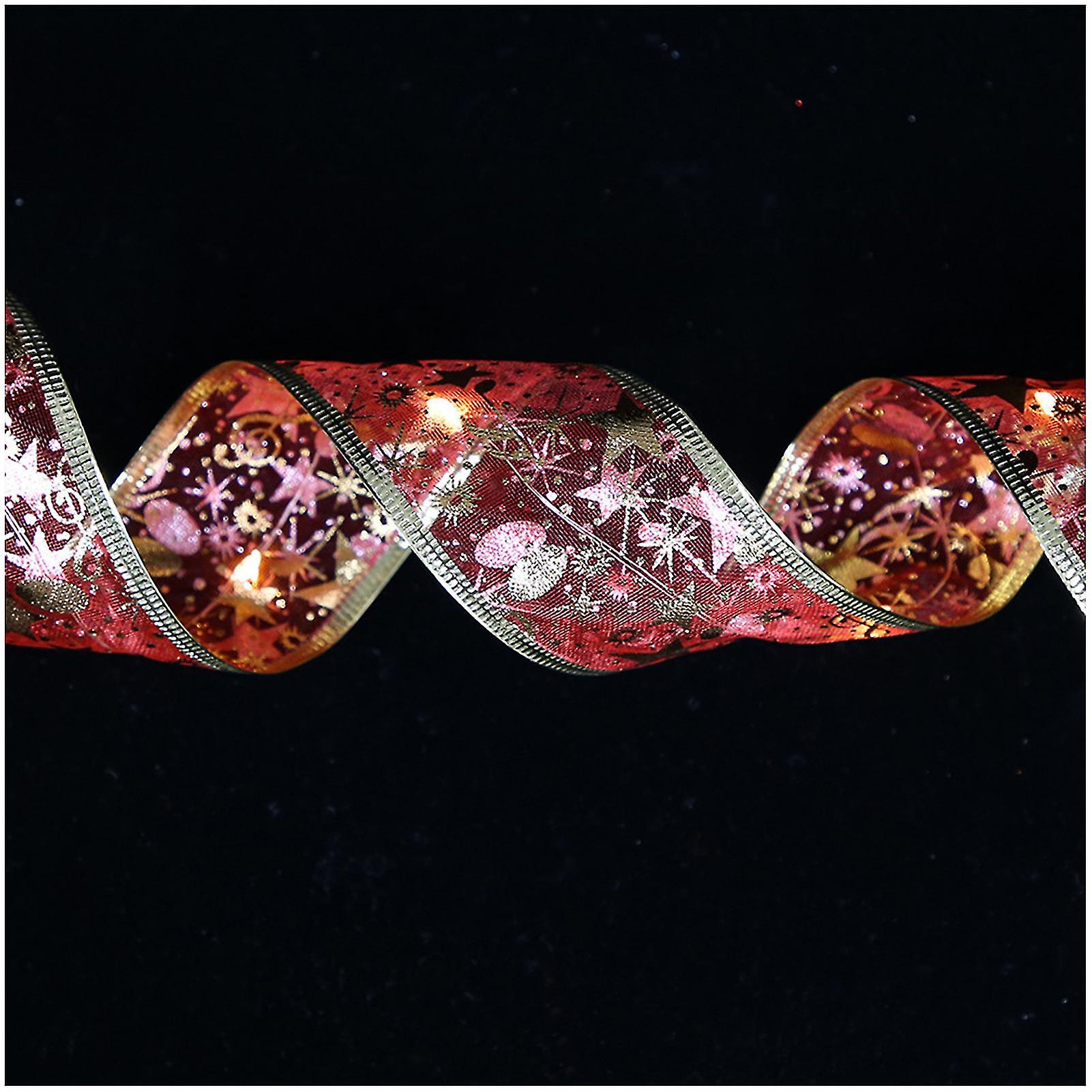 Christmas Double Layer Ribbon Fairy Lights Durable Flexible Bendable Light String For Christmas Gift Wrapping
