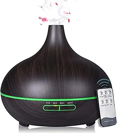 550ml Essential Oil Diffuser, Aromatherapy Diffuser for Essential Oils with Auto Shut Off, 4 Timer Settings, 7 LED Light Options (Dark Grain)