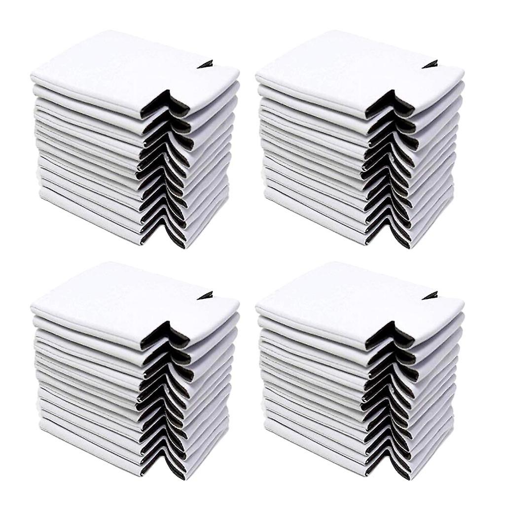 40 Pieces Beer Can Coolers Sleeves Soft Insulated Reusable White