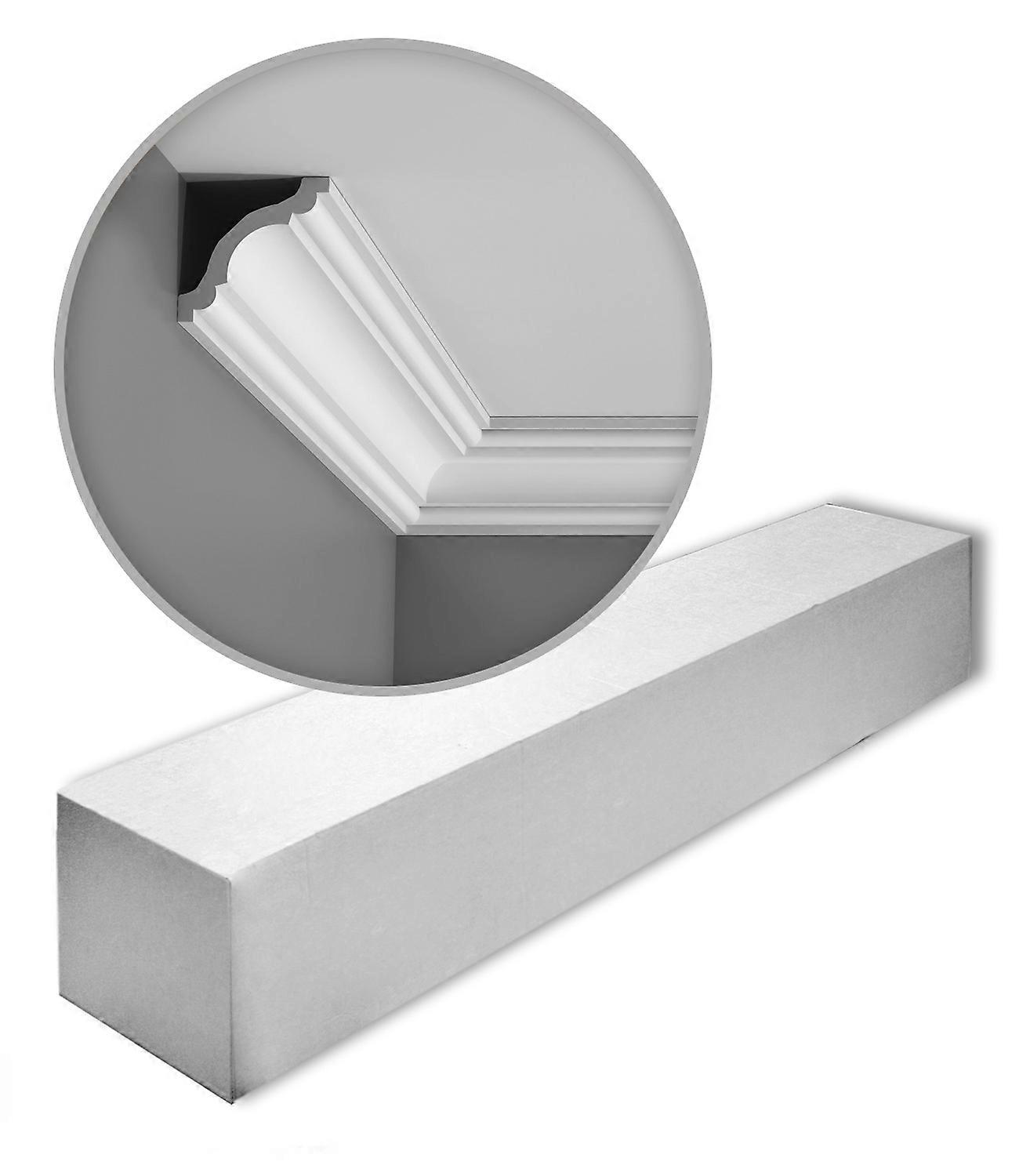 ORAC NV 24 x Corniches CX123-box 48 Mètre AXXENT Duropolymer® 200 cm blanc prétraité léger, indéformable, résistant aux chocs