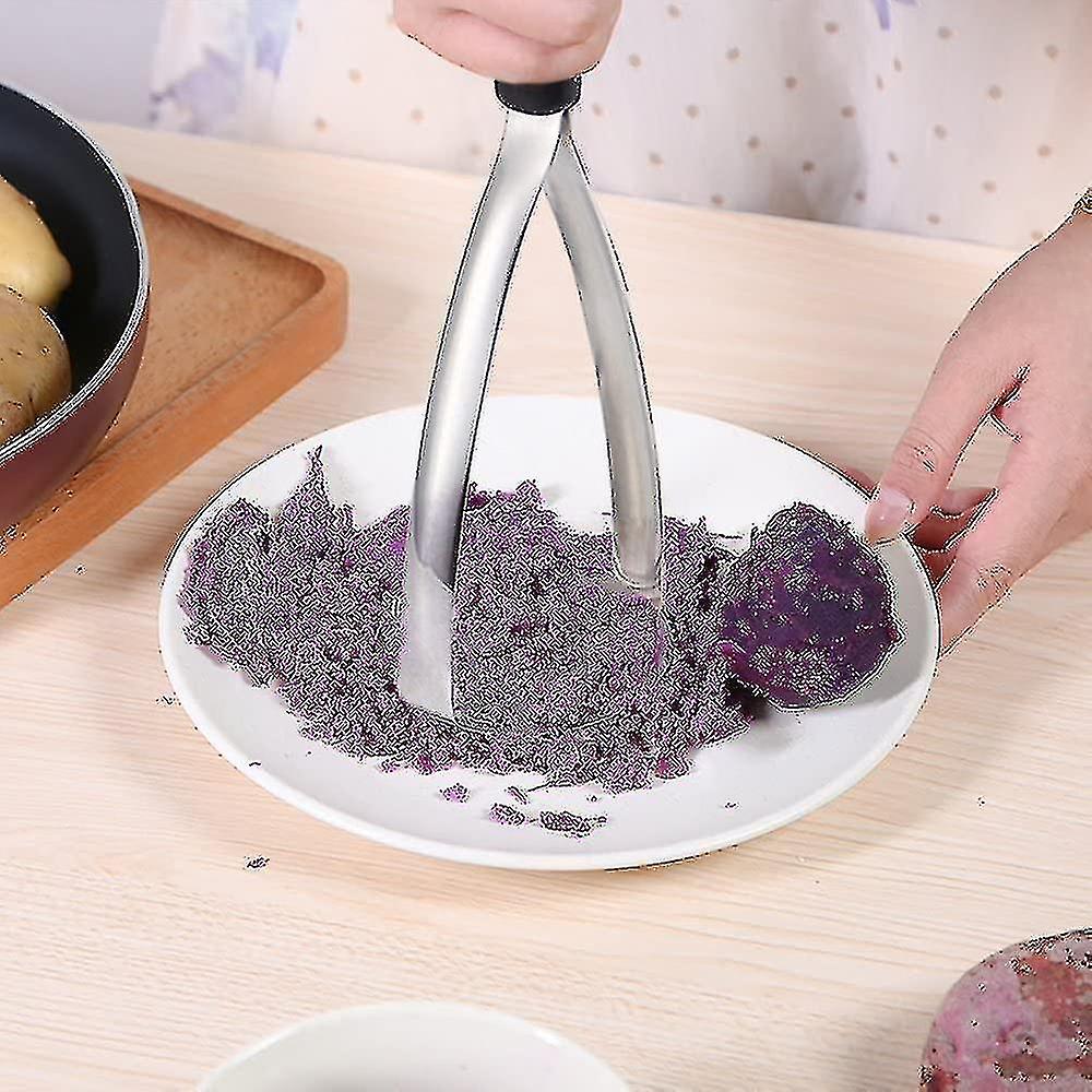 Potato Masher, Heavy Class Ricers In Thicker Stainless Steel Of Mirror-polished And Non-welding,potato Crusher With Soft-grip And Non-slip Silic
