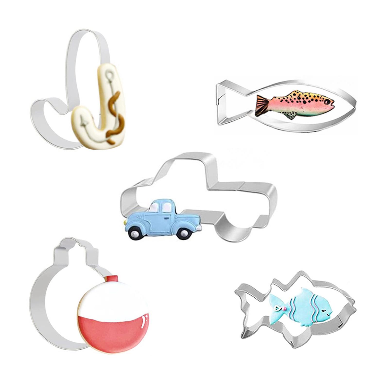 Fish-shaped Biscuit Fondant Cookie Mold Smooth Surface Burr-free Cookie Mold For Making Fishing Themed Cookies