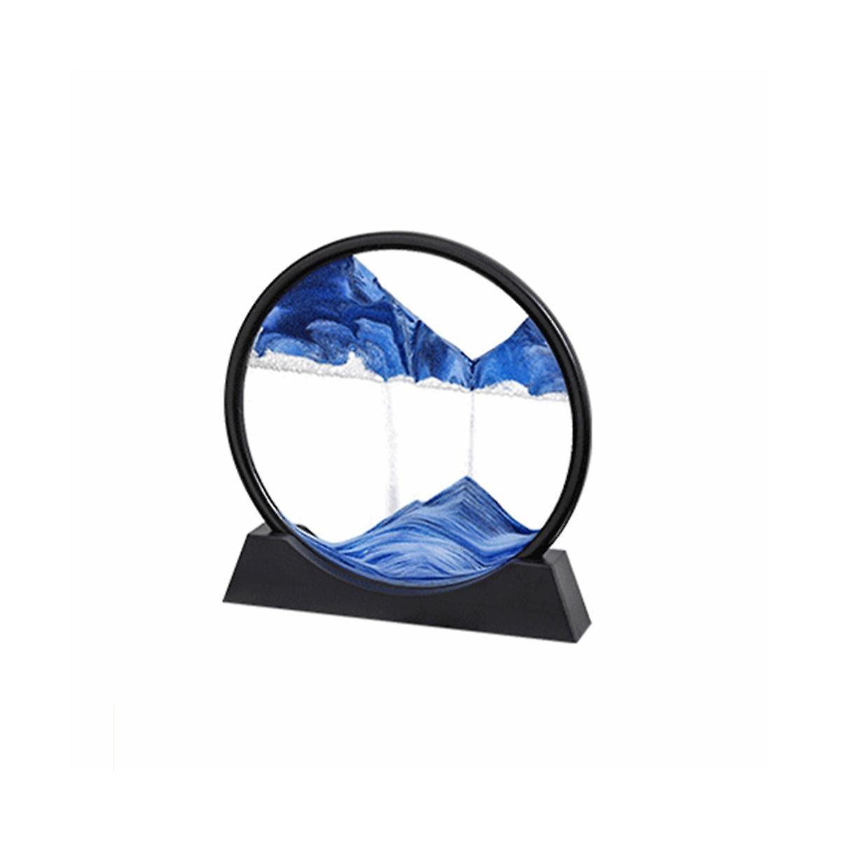 Sandscape Moving Sand Art Picture Round Hourglass 3D Mountain Sandscape Motion Display Flowing Sand