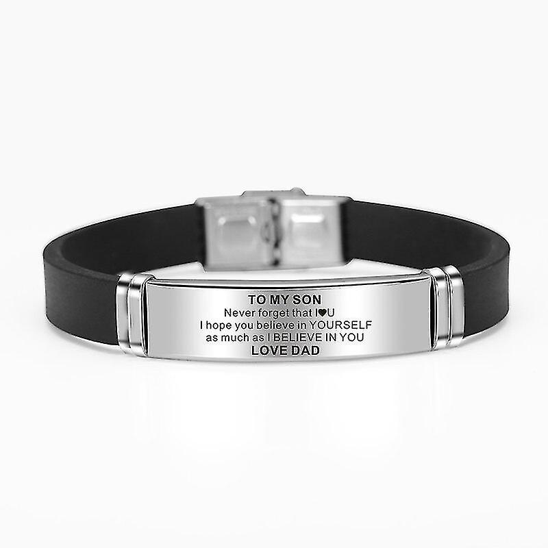 Silikónový náramok darček pre mužov Otec Syn Náramok Courage Bangle gravírovaný môj syn Milujem ťa Darčeky ku Dňu otcov
