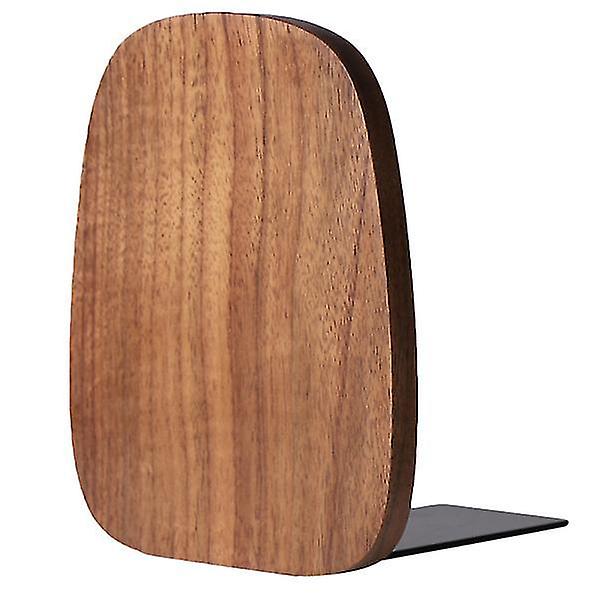 1pc Wooden Bookends Simple Style Book Ends Desktop Magazines Stand Organizer