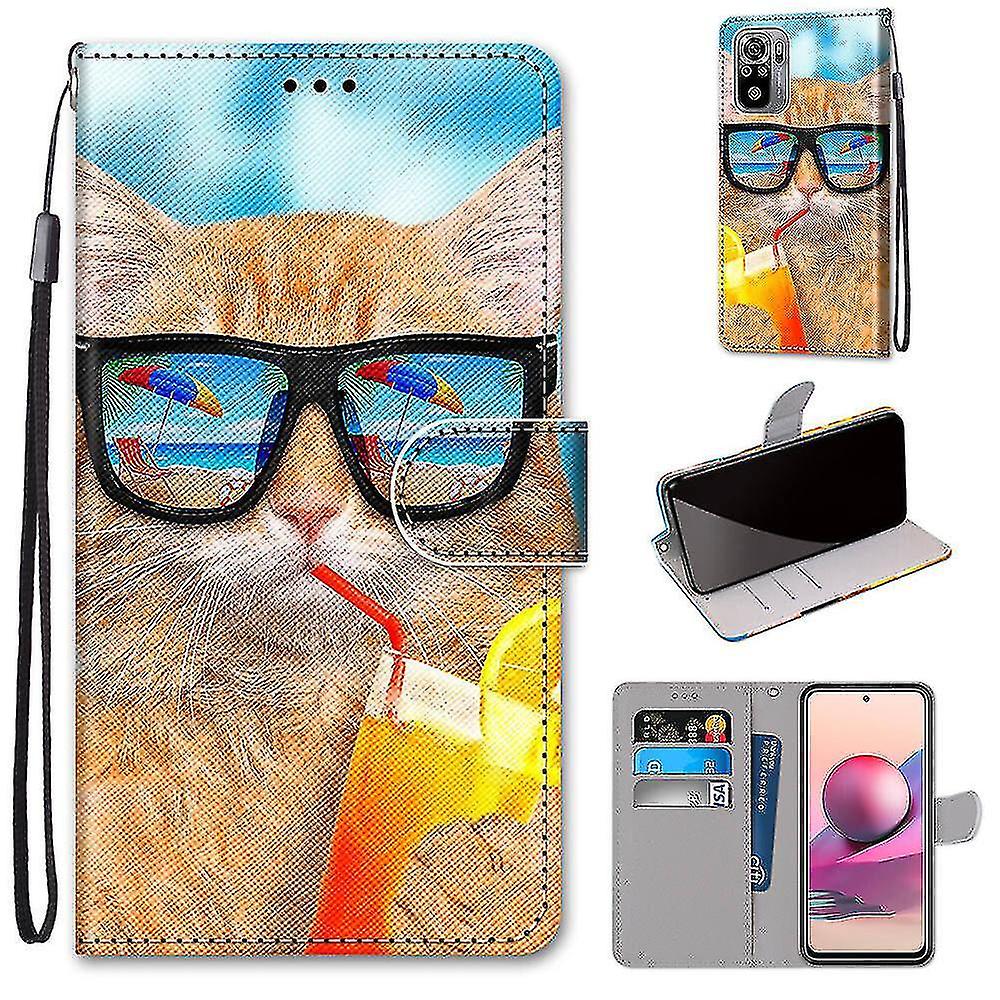 Compatible With Redmi Note 10 4g Cat Drinking Soda Mobile Case