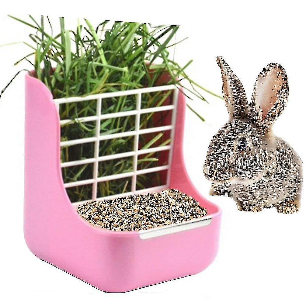 Plastic Rabbit Feeder, Guinea Pig Hay Feeder, Guinea Pig Hay Feeder, Chinchilla Feeding Bow (pink)
