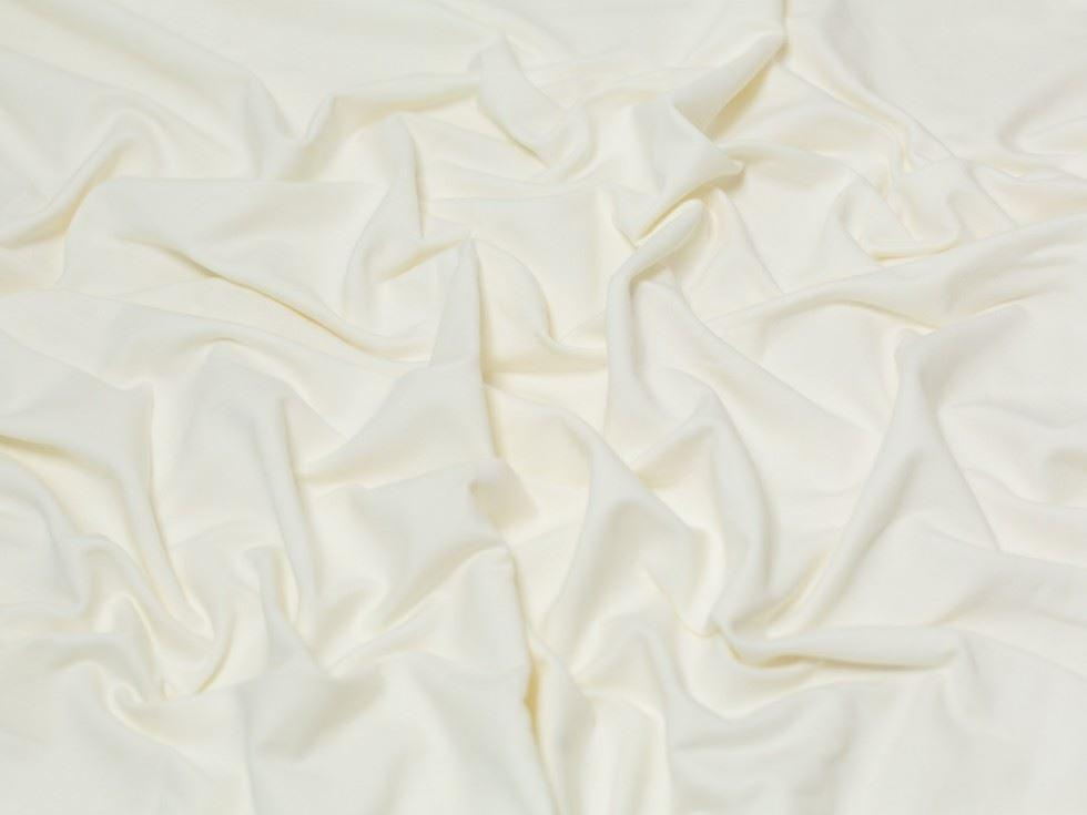 Minerva Medium Loop Back French Terry Stretch Knit Fabric Ivory - per metre