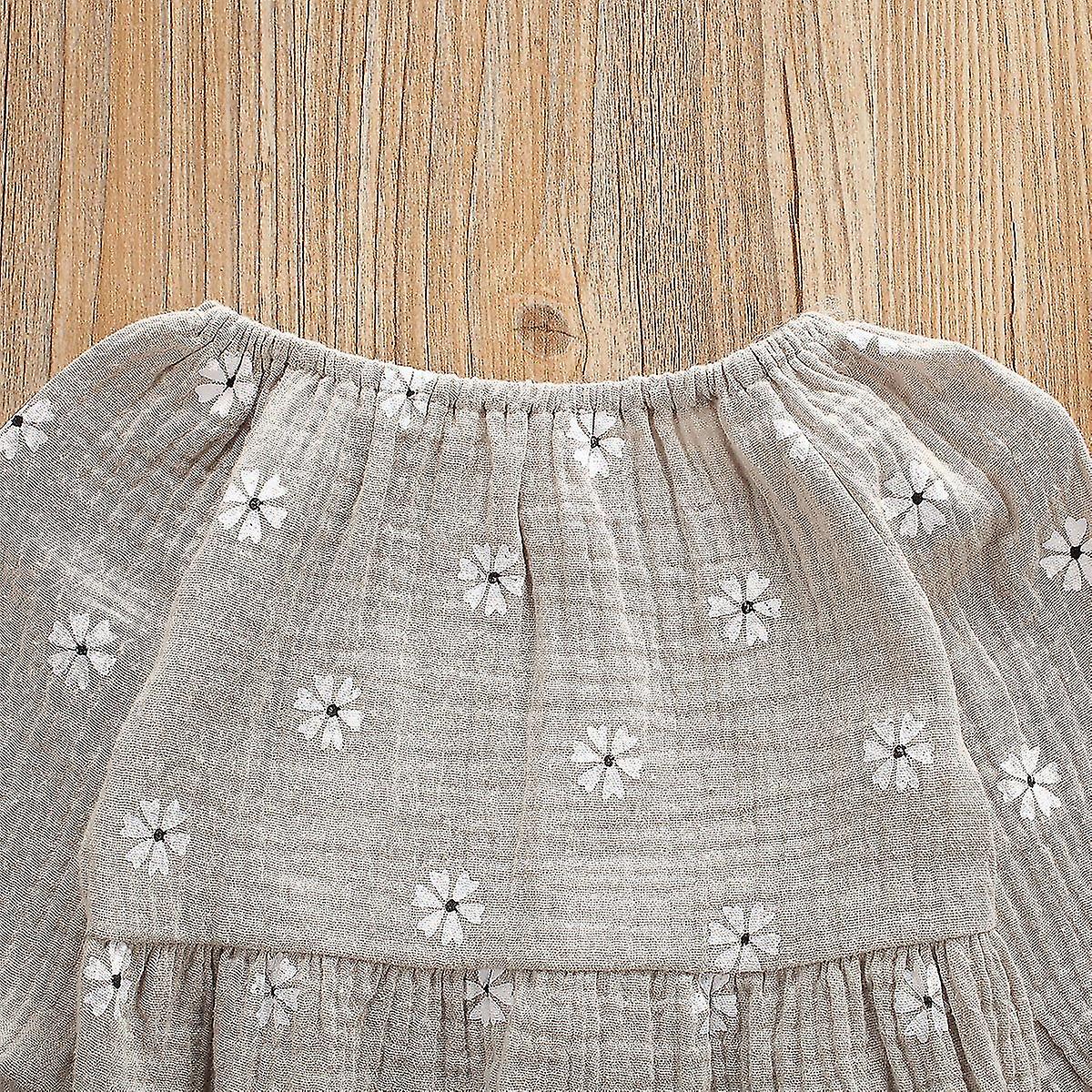 Baby One-pieces Cotton Linen Long Sleeves Off Shoulder Floral Bodysuit Jumpsuit Compatible With Newborn