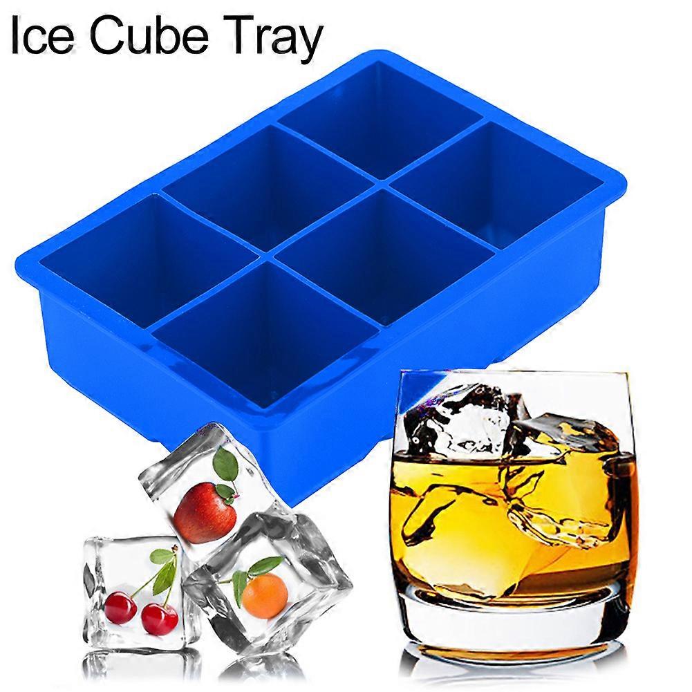 Silicone Ice Cube Maker 6 Cavities Chocolate Candy Tray Mold Kitchen Cooking Tools Dark Blue