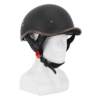 Matt Svart Halvhjelm med Solskjerm - Strømlinjeformet ABS-design for menn og kvinner - Størrelse M (55-57cm)