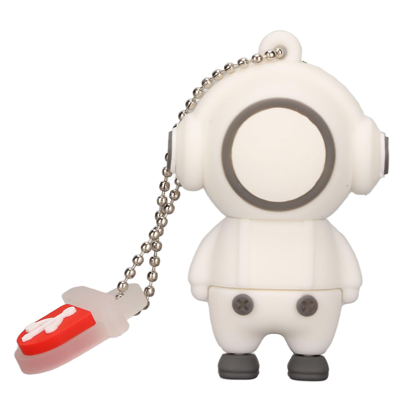 Cute Cartoon USB Flash Drive 32GB White Man Shape Anti Electromagnetic Interference USB2.0