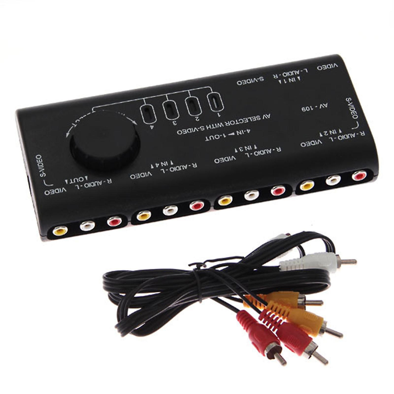 Multifunction 4 In 1 Out Audio Video Rca Switch For Projector Computer Tv Boxes