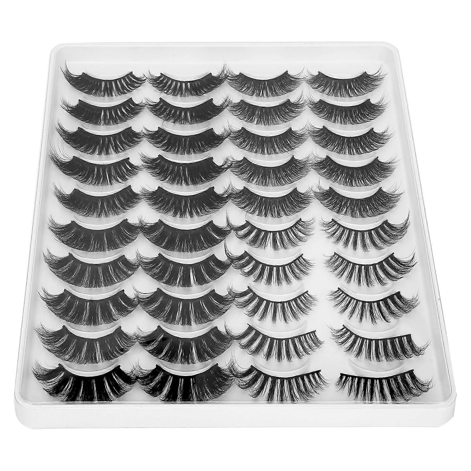 20 Pairs Reusable False Eyelashes ThreeDimensional Thick Curly False Lashes Set(MC-14 )